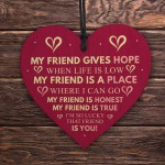 Best Friend Sign FRIEND GIVES HOPE Friendship Gift Thank You