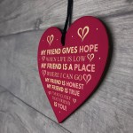 Best Friend Sign FRIEND GIVES HOPE Friendship Gift Thank You
