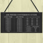 Air Fryer Conversion Sign Cooking Times Temp Oven Kitchen Sign