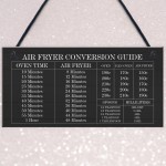 Air Fryer Conversion Sign Cooking Times Temp Oven Kitchen Sign