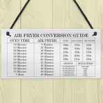 Air Fryer Conversion Guide Cooking Times Temp Oven Hanging sign