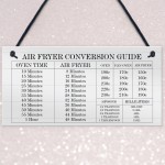 Air Fryer Conversion Guide Cooking Times Temp Oven Hanging sign