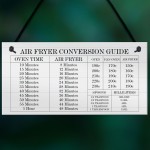 Air Fryer Conversion Guide Cooking Times Temp Oven Hanging sign