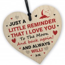 Love You To The Moon And Back Valentines Gift Wood Heart