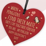 You Are My Penguin Valentines Gift Wood Heart Valentines Day