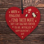 You Are My Penguin Valentines Gift Wood Heart Valentines Day