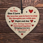 Valentines Gift For THE ONE I LOVE Wood Heart Gift For Boyfriend