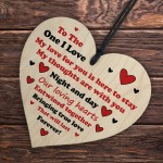 Valentines Gift For THE ONE I LOVE Wood Heart Gift For Boyfriend