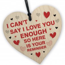 Valentines Gift As A Reminder I LOVE YOU Wood Heart Gift