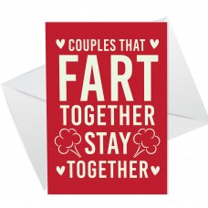 Valentines Card Funny Anniversary Card Husband Wife Him Her