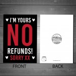 Funny Valentines Day Card Iï¿½m Yours Joke Card for Wife Husband