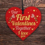 1st Valentines Gift Wood Heart First Valentines Together Gift