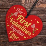 1st Valentines Gift Wood Heart First Valentines Together Gift