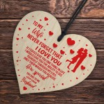 Gift For Wife From Husband Wood Heart Birthday Valentines