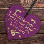 Novelty Auntie Gift From Niece Nephew Funny Wood Heart