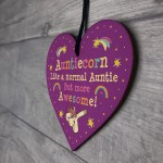 Novelty Auntie Gift From Niece Nephew Funny Wood Heart