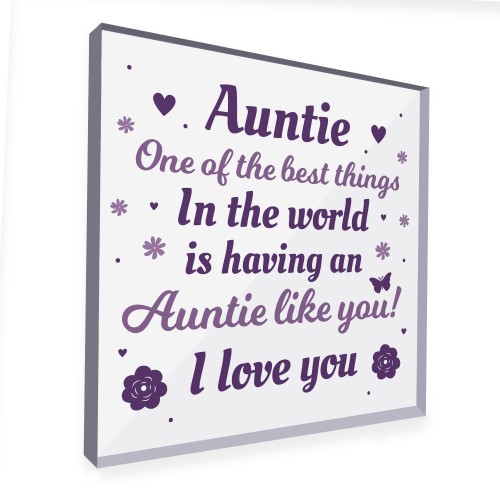Auntie Gift For Birthday Acrylic Plaque Thank You Auntie Gifts