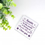 Auntie Gift For Birthday Acrylic Plaque Thank You Auntie Gifts