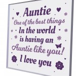 Auntie Gift For Birthday Acrylic Plaque Thank You Auntie Gifts