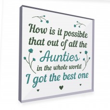 Auntie Plaque Auntie Birthday Gifts Auntie Gifts From Niece