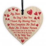 My Man Gifts For Him Wood Heart Mens Gifts for Boyfriend Husband