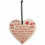 My Man Gifts For Him Wood Heart Mens Gifts for Boyfriend Husband