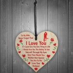 Wife Gifts From Husband I LOVE YOU Wooden Heart Valentines