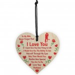 Wife Gifts From Husband I LOVE YOU Wooden Heart Valentines