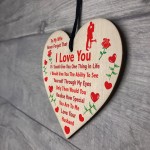 Wife Gifts From Husband I LOVE YOU Wooden Heart Valentines