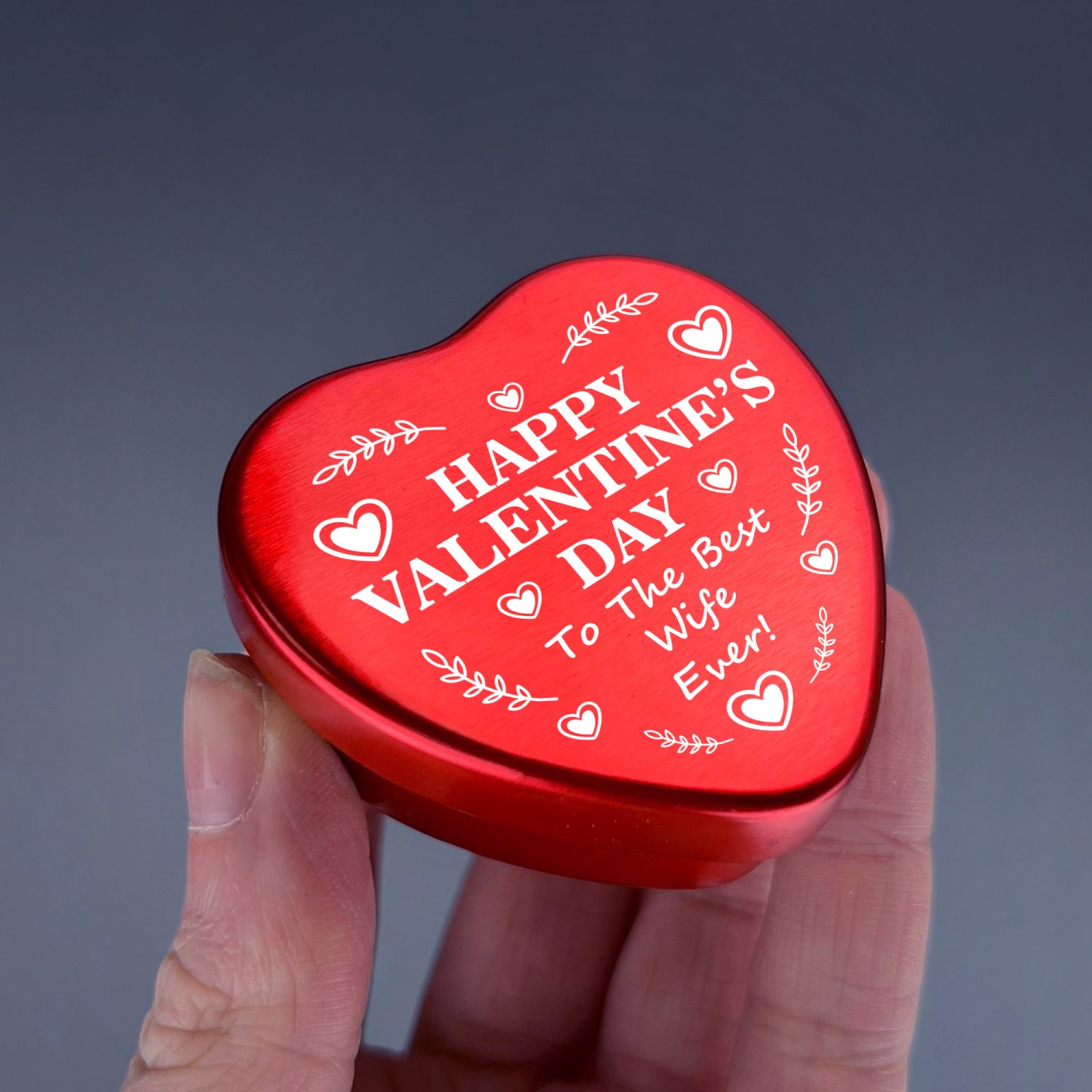 Red metal store tin