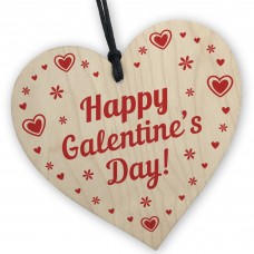 Happy Galentines Day Wooden Heart Friendship Valentines Gift
