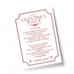 Wife Valentines Day Poem A4 Wall Print Valentines Gift For Her