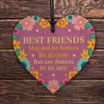 Best Friends Wooden Friendship Hanging Heart Birthday Friend