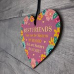 Best Friends Wooden Friendship Hanging Heart Birthday Friend