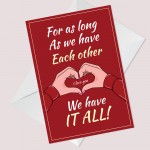 Romantic Valentine's Day Card for Girlfriend Boyfriend Wife