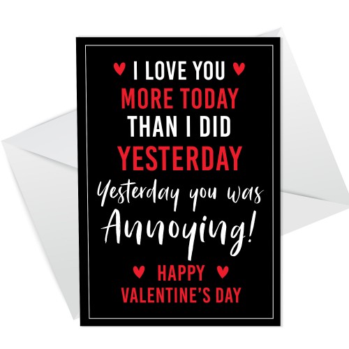 Boyfriend Valentine's Day Card Funny Rude Joke Novelty Valentine