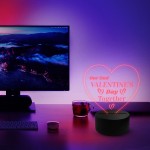 2nd Valentines Day Together Heart LED 16 Colour Changing Boyfrie