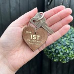 1st Valentines Day Gift Wood Keyring Valentines Gift For Him Her