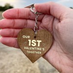 1st Valentines Day Gift Wood Keyring Valentines Gift For Him Her