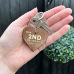 2nd Valentines Day Gift Wood Keyring Valentines Gift For Him Her