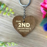 2nd Valentines Day Gift Wood Keyring Valentines Gift For Him Her