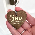 2nd Valentines Day Gift Wood Keyring Valentines Gift For Him Her