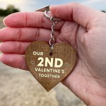 2nd Valentines Day Gift Wood Keyring Valentines Gift For Him Her