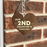 2nd Valentines Day Gift Wood Keyring Valentines Gift For Him Her