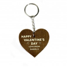 Valentines Day Gifts Wooden Keyring Personalised Valentines Gift