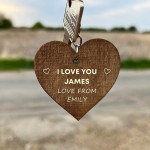 Valentines Day Gift Wood Keyring Valentines Gift For Him Her