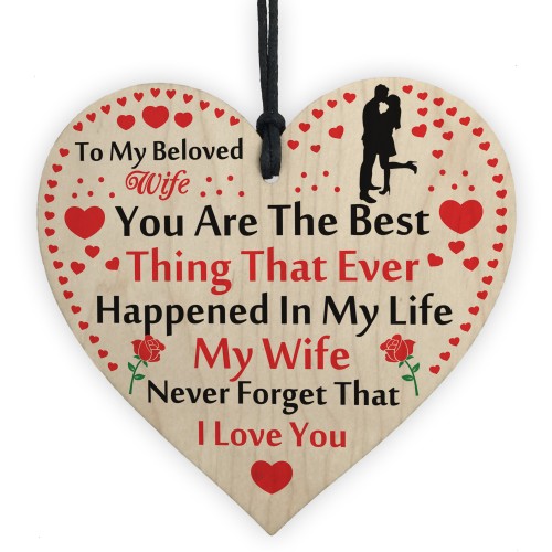 Wife Gifts Wooden Heart Gifts for Wife on Valentines Birthday