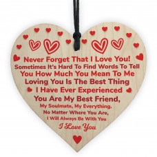 Love You Wooden Heart Gift For Anniversary Valentines Day Gift