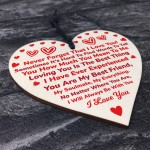 Love You Wooden Heart Gift For Anniversary Valentines Day Gift