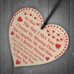 My Man Gift Wood Heart Couple Gift For Boyfriend Husband 